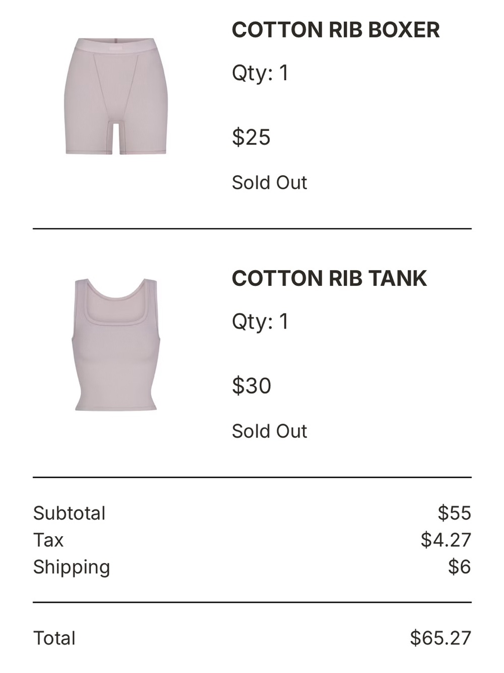 SKIMS Light Gray Ribbed Tank & Boxer Short Set - Picture 8 of 8